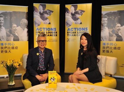 Tricia Wu on set of Canadian Cancer Society 2020 Telethon, for which Leith Wheeler was title sponsor.