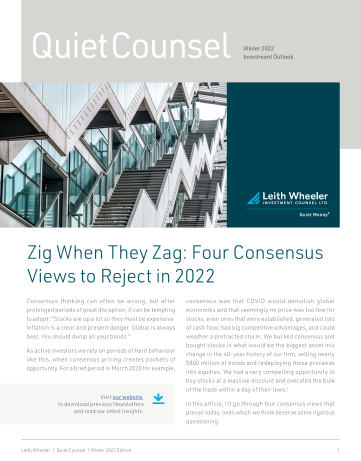 Zig When They Zag: Four Consensus Views to Reject in 2022