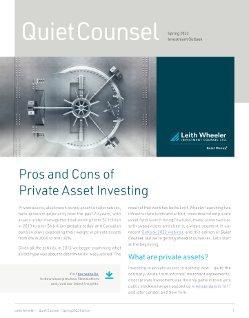 Pros and Cons of Private Asset Investing