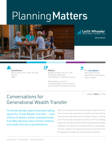 Conversations for Generational Wealth Transfer